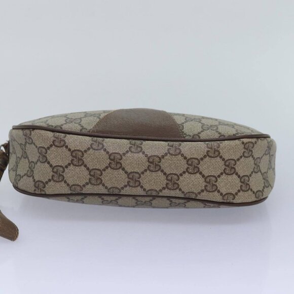 GUCCI GG Supreme Web Sherry Line Clutch Bag PVC Beige Red - Picture 9 of 16